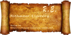 Rothauser Eleonóra névjegykártya